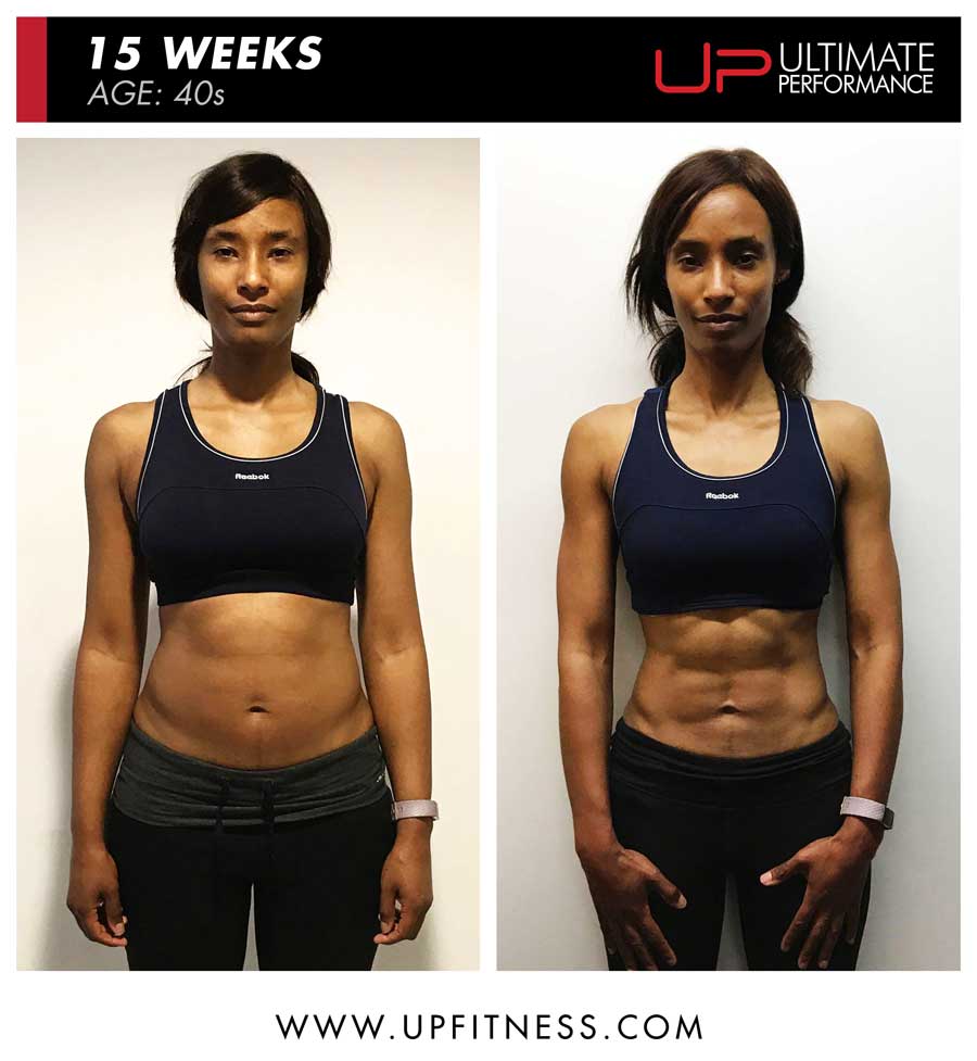 Female 15 Week Transformation Results - Front | Ultimate Performance